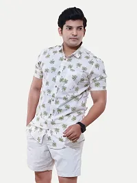 Rad Prix Men All-Over Green Floral Printed Shirt-thumb2