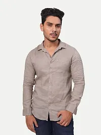 Rad prix Men's Casual Plain Regular Fit Cotton Full Sleeves Shirt (Size-XL,Beige)-thumb1