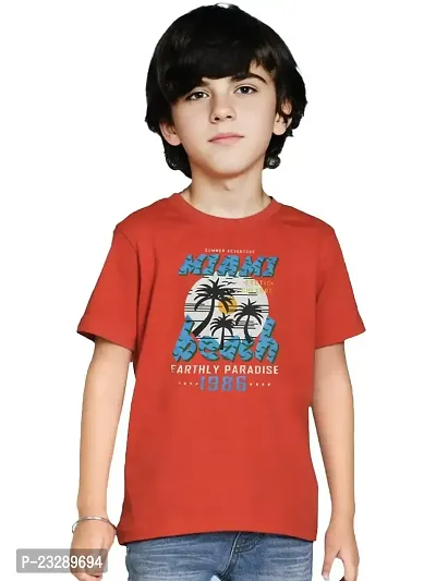 Rad prix Teen Boys Red Graphic Printed Tees-thumb0