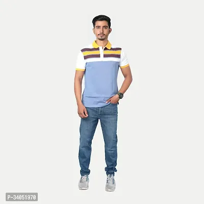 Stylish Blue Cotton T-Shirt For Men-thumb2