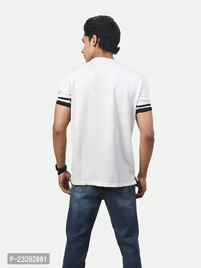 Rad prix Men Solid Tees Henley Neck- Ecru Colour-thumb4