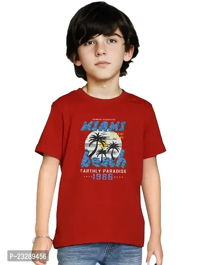 Rad prix Teen Boys Red Graphic Printed Tees-thumb0