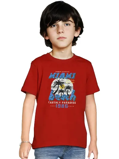 Rad prix Teen Boys Red Graphic Printed Tees