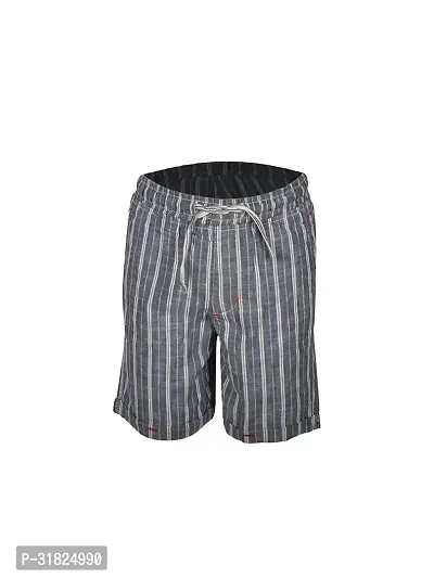 Boys Pin Stripe Blue Cotton  Shorts-thumb0