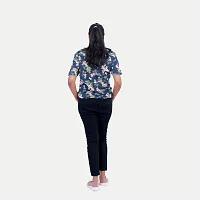 Rad prix Women Floral Printed Tees -Blue Colour-thumb3