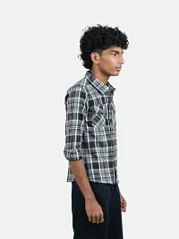 Boys Black Checked Cotton Shirts-thumb3