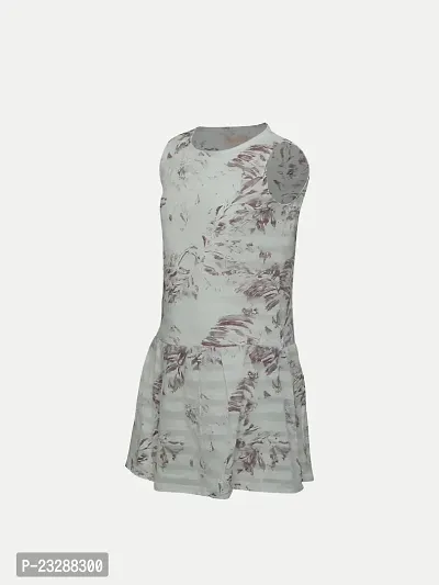 Rad prix Girls White Printed Floral Dress-thumb2