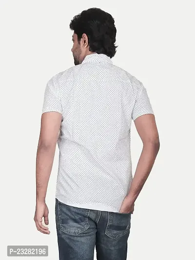 Rad prix Men All-Over Black  White Polka dot Printed Casual Cotton Shirt-thumb4