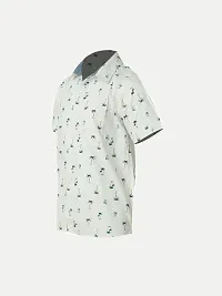 Teen Boys All-Over Printed White Shirt-thumb2