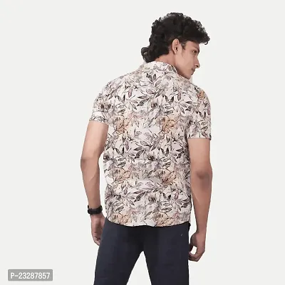 Rad prix Men Casual White Abstract Printed Cotton Shirt-thumb4