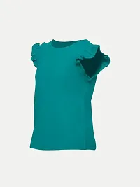 Rad prix Teen Girls Turquoise T-Shirt with Frill-Detail-thumb1