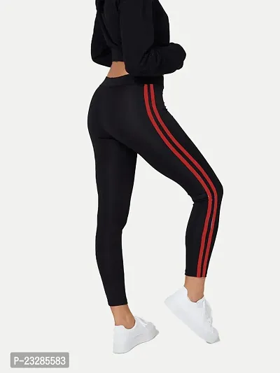 White With Black Stripes Leggings - Buy White With Black Stripes Leggings  online in India