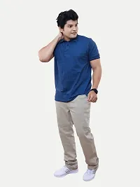 Rad prix Men Self Collar Polo Shirt- Navy Colour-thumb1