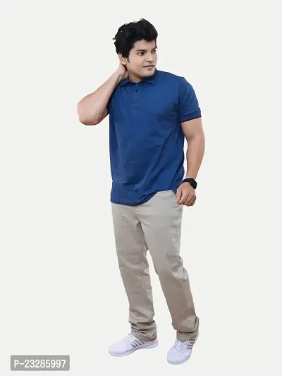 Rad prix Men Self Collar Polo Shirt- Navy Colour-thumb2