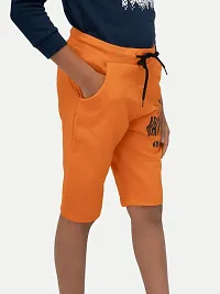 Boys Orange Printed Shorts-thumb1