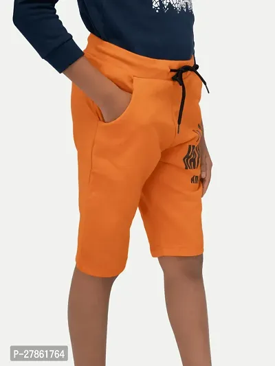 Boys Orange Printed Shorts-thumb2