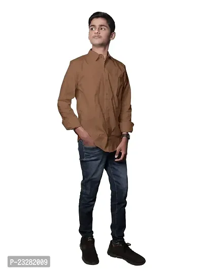 Rad prix Men Solid Brown Pure Cotton Formal Shirt-thumb0