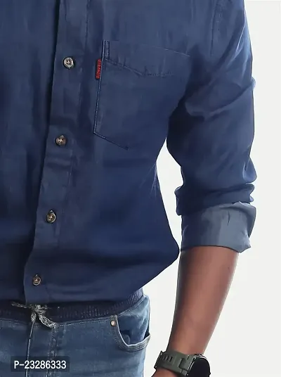 Rad prix Men Blue Washed Full Sleeves Slim Fit Denim Shirt for Men-thumb3