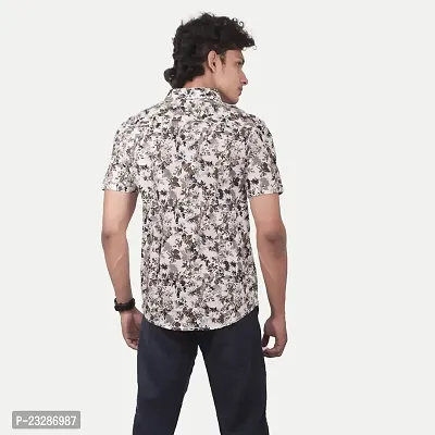 Rad prix Men Casual White Abstract Printed Cotton Shirt-thumb4