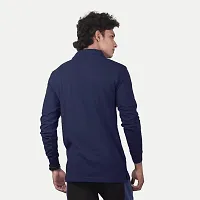 Rad prix Men Solid Navy Blue Full Sleeve Polo T-Shirt-thumb3