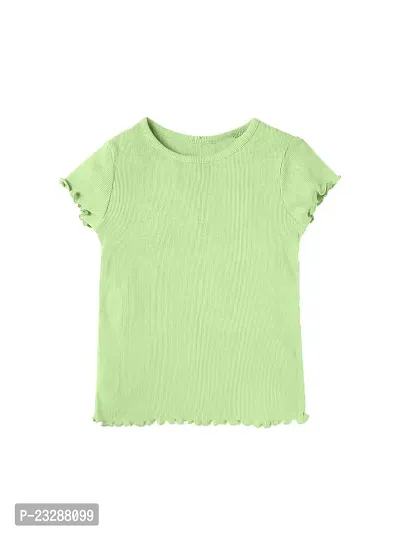 Rad prix Teen Girls Green Lettuce-Hem T-Shirt