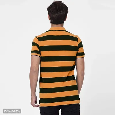 Stylish Multicoloured Striped Cotton Polos For Men-thumb4