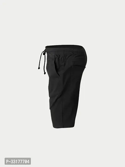 Elegant Black Cotton Solid Shorts For Boys-thumb3