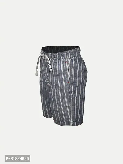 Boys Pin Stripe Blue Cotton  Shorts-thumb2