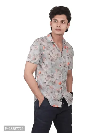 Rad prix Men Casual Grey Abstract Printed Cotton Shirt