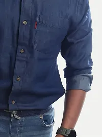 Rad prix Men Blue Washed Full Sleeves Slim Fit Denim Shirt for Men-thumb2