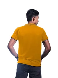 Men Yellow Cotton Contrast Tipping Polo T-Shirt-thumb2