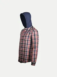 Rad prix Mens Red Checked Hoody Shirt-thumb1