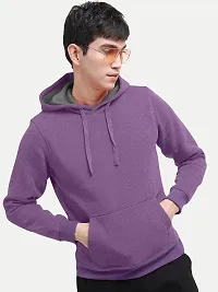 Rad prix Mens Solid Pink Cotton Jersey Hoodie with Pockets-thumb2