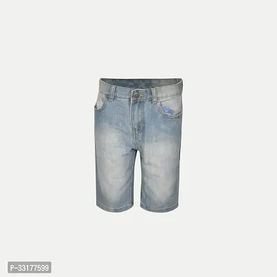 Elegant Blue Cotton Solid Shorts For Boys-thumb0