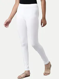 Rad prix Teen Girls White Solid Leggings-thumb2