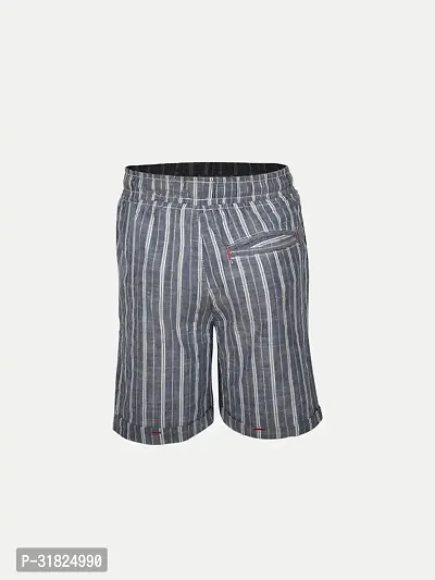 Boys Pin Stripe Blue Cotton  Shorts-thumb4