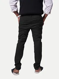 Rad prix Mens Black Solid Chinos Trousers-thumb3