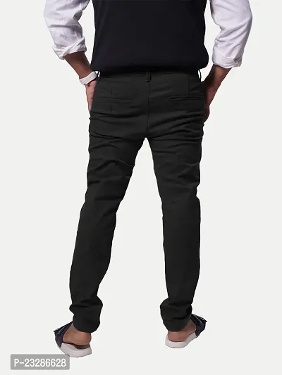 Rad prix Mens Black Solid Chinos Trousers-thumb4