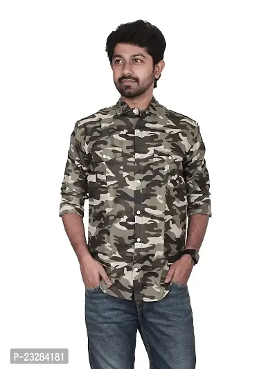 Rad prix Men All-Over Military Brown Camouflage Shirt