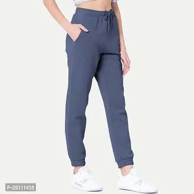 Womens Dark grey  Solid Joggers-thumb2