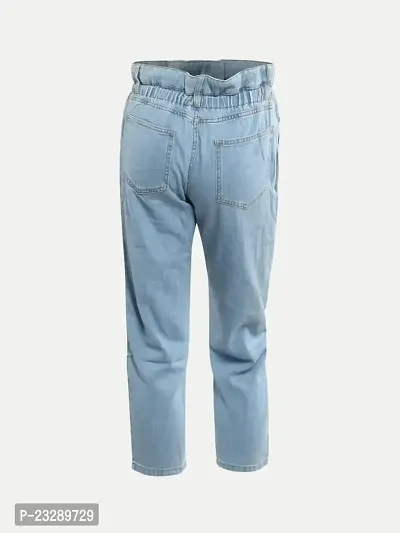 Rad prix Girls Blue Heavy Washed Distressed Denim Pant-thumb4