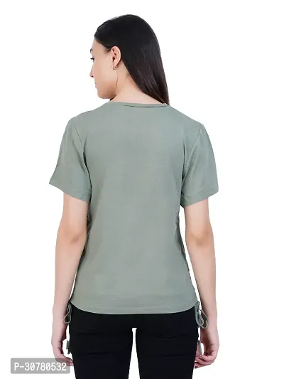 Womens Pista Green Ruched Tops-thumb2