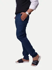 Rad prix Mens Navy Solid Chinos Trousers-thumb1