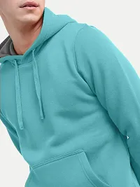 Rad prix Men Solid Mint Hoodie with Pockets-thumb2