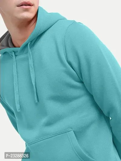 Rad prix Men Solid Mint Hoodie with Pockets-thumb3