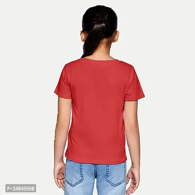 Stylish Red Cotton T-shirt For Girls-thumb4