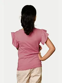 Rad prix Girls Pink Printed T-Shirt with Frill-Detail-thumb3