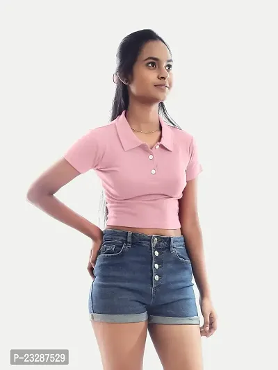 Rad prix Women Pink Cropped T Shirts-thumb3