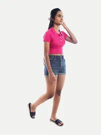 Rad prix Women Pink Cropped (T -Shirts)-thumb3