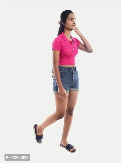 Rad prix Women Pink Cropped (T -Shirts)-thumb4